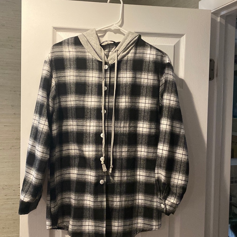 Shein plaid hoodie